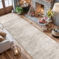 thumbnail image 2 of Hallway Washable Runner Rug - 2'6x14 Kitchen Rugs Stain Resistant Entryway Area Abstract Soft Floor Mat Non-slip Indoor Farmhouse Carpet For Bathroom Living Room Bedroom(2'6x14 Beige/cream, 2 of 8