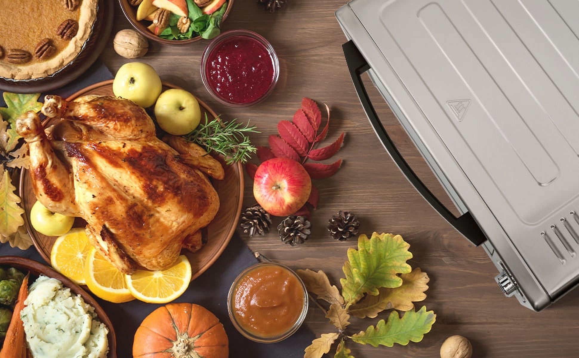 LNC Air Fryer Toaster Oven 12-in-1 Countertop Oven withspeedy Convection, Large 34 QT Capacity, 1750W,stainlesssteel - Gray