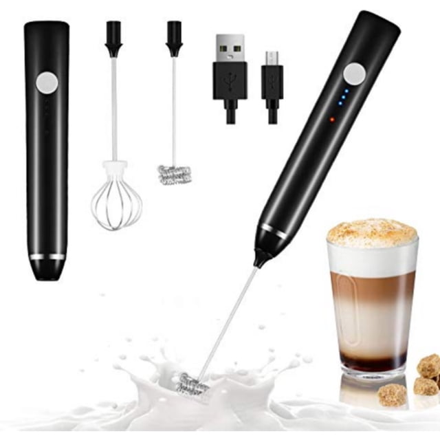Minibatidora portátil USB Milk Frother para café, acero inoxidable
