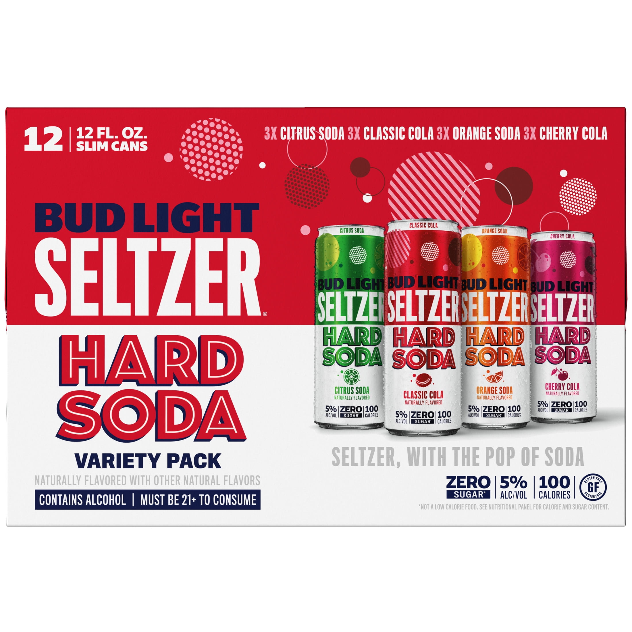 Bud Light Hard Seltzer Hard Soda Variety Pack, 12 Pack, 12 fl oz Aluminum Cans, 5 % ABV