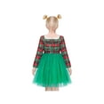 thumbnail image 2 of Robe Fille Rouge Vert à Carreaux Flocon de Neige Perle Tutu Noël Vacances 10 Ans, 2 of 6