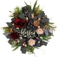 thumbnail image 1 of Spring Floral Wreath With Roses 16" Grapevine Base Decorative Hanging For Front Door Wall Seasonal Farmhouse Easter Wedding Decorations, 1 of 7