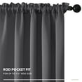 thumbnail image 3 of Deconovo Blackout Curtains for Bedroom Rod Pocket Room Darkening for Living Room, Set of 2, 42 x 84 inch, Dark Gray, 3 of 7