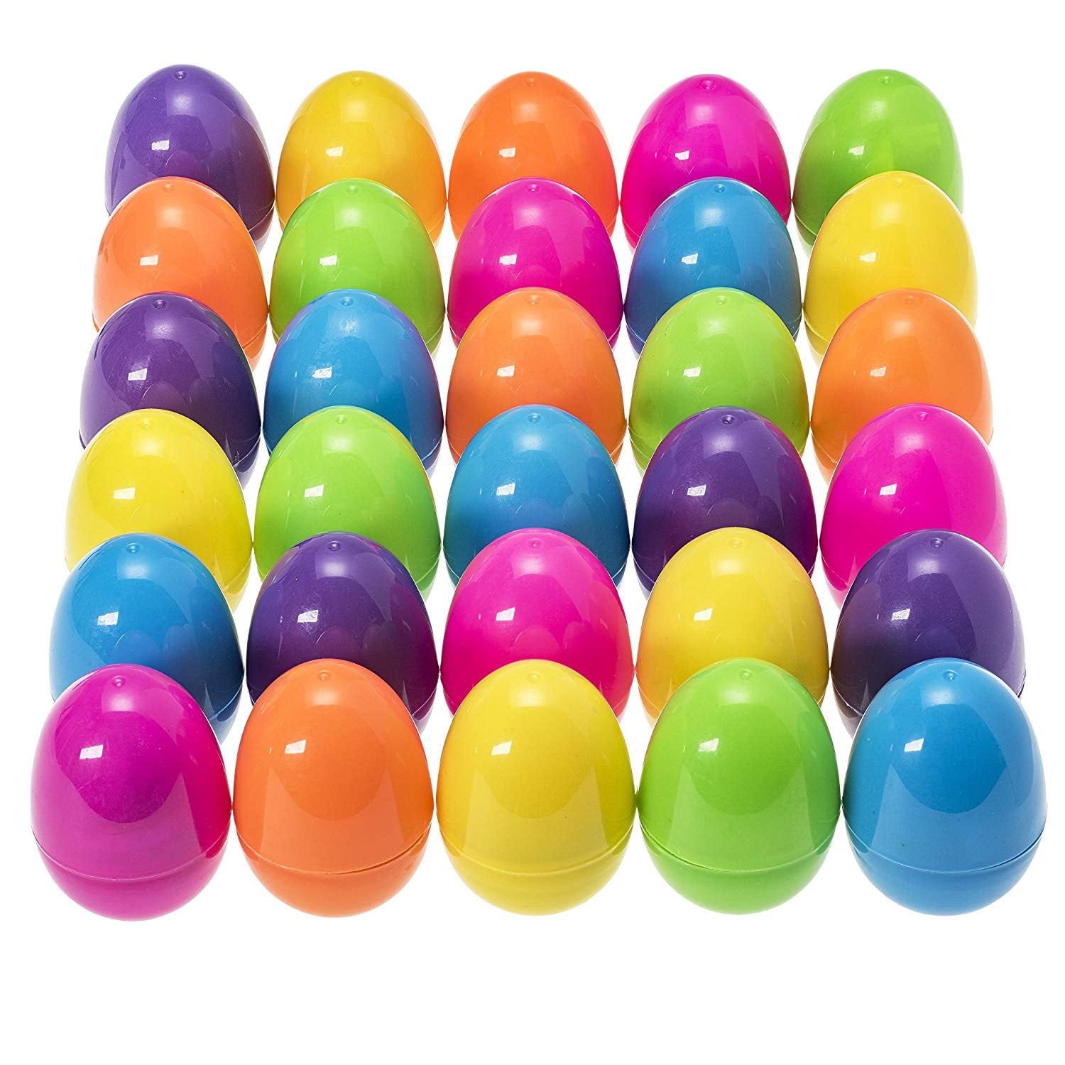 Prextex 3.5” Unfilled Easter Eggs, 36 pcs | Empty Plastic Easter Eggs Bulk Fillable with Candy, Treats, Presents For Toy Basket | Party Favor, Easter Decorations, Halloween, Toy Egg Basket | Boys&Girl