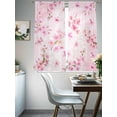 thumbnail image 4 of Pink Cherry Sheer Curtains 72 Inch Length 2 Panels Set, Spring Botanical Blossoms Flowers Floral Voile Window Treatment Rod Pocket Curtains Sheers Drapes for Bedroom/Living Room/Kitchen 52"x72"x2, 4 of 7