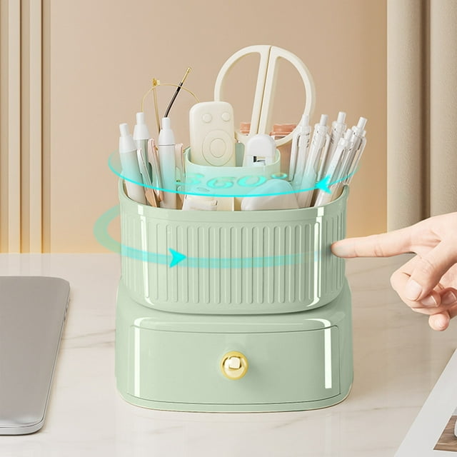 Dvkptbk Storage Boxes Makeup Organizer, Makeup Brush, Makeup Organizer for Vanity, 360° Rotating Makeup Brush, Large Capacity Makeup Brush, for Vanity, Desktop, Kitchen Utensils & Gadgets
