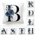 thumbnail image 2 of Blue Flowers Floral Alphabet Cushion Cover, 2 of 2