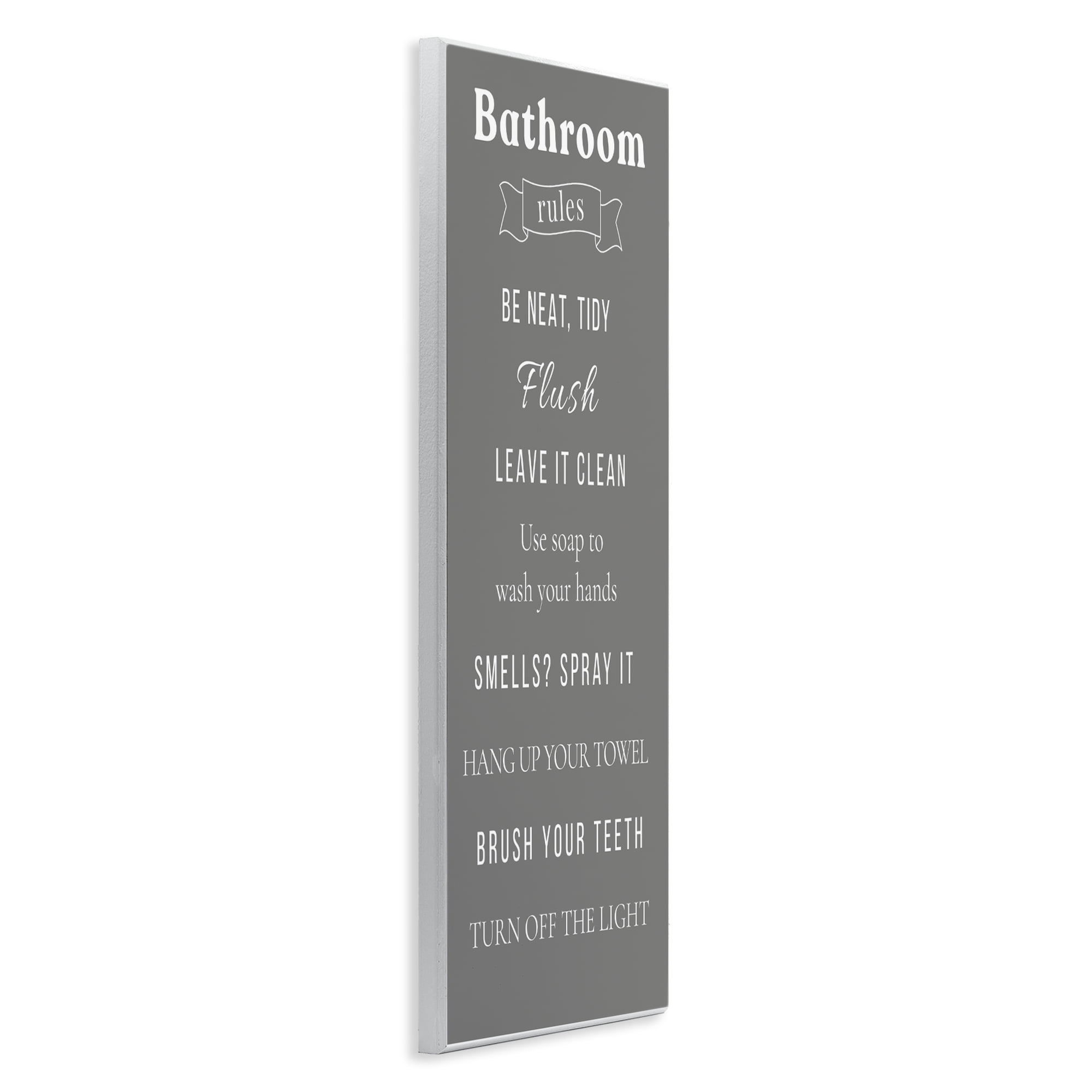 Stupell Industries Bathroom Rules Reminders Wall Plaque Art, design by Julia Frost