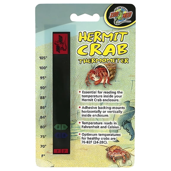 Zoo Med Hermit Crab Thermometer Black 1ea