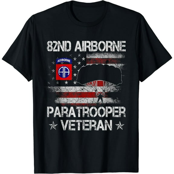 82nd Airborne Paratrooper Veteran Flag Tshirt, Veterans Day T-Shirt