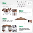 thumbnail image 7 of SANOPY 16'x16' Pop up Gazebo with 6-Sided Mosquito Netting, Patented Center Lock Pop up Screen Gazebo Canopy Instant Shelter for Deck and Lawns, Brown, 7 of 7