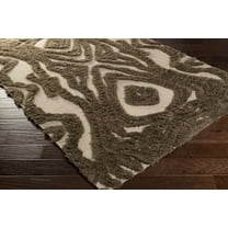 Hauteloom Dailey Wool Living Room, Bedroom Area Rug - Natural Fibers - Plush Pile - Dark Red, Medium Brown - 5' x 8'