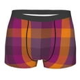 thumbnail image 4 of Goofa Purple Yellow Buffalo Plaid Printed Men's Boxer Briefs Underwear, Moisture-Wicking Underwear, Trunk,Soft and Breathable Cotton Underwear-, 4 of 9