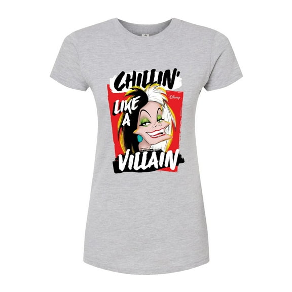 Disney Villains - Cruella Chillin Like A Villain - Juniors Fitted Graphic T-Shirt
