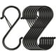 thumbnail image 1 of Paquete de 8 ganchos en forma de S para colgar, de 9 cm, de metal resistente con hebilla de seguridad, para colgar plantas, ropa, utensilios de cocina, ollas, sartenes y bolsos (negro), 1 of 3