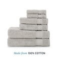 thumbnail image 3 of WelHome 100% Cotton 6-Piece Ultra SOFT TWIST Towel Set, 600 GSM, 2 Bath Towels 30" x 54", 2 Hand Towels, 2 Washcloths, Highly Absorbent, Bathroom Towel For Everyday Use, Light Gray, 3 of 11