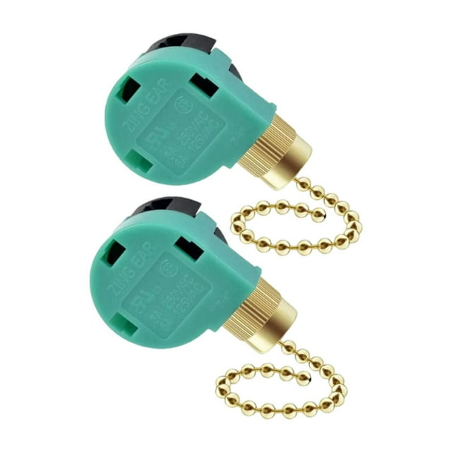 2 interruptores de tirador para luz de ventilador Ze-268S6, accesorio para ventiladores de techo , control de dos cables cadena de oro