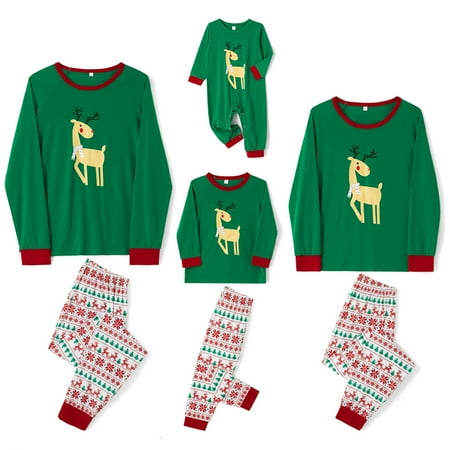 

QILINXUAN Family Christmas Pjs Matching Sets Baby Christmas Matching Jammies for Adults and Kids Holiday Xmas Sleepwear Set
