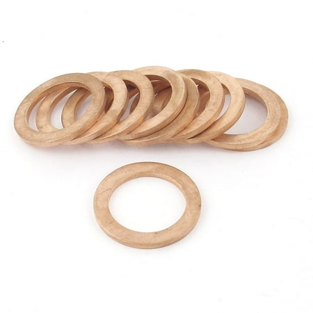 - Unique Bargains 10Pcs 19mm Inner 27mm Outer Dia Copper Flat Washer Ring Gasket Seal Fitting