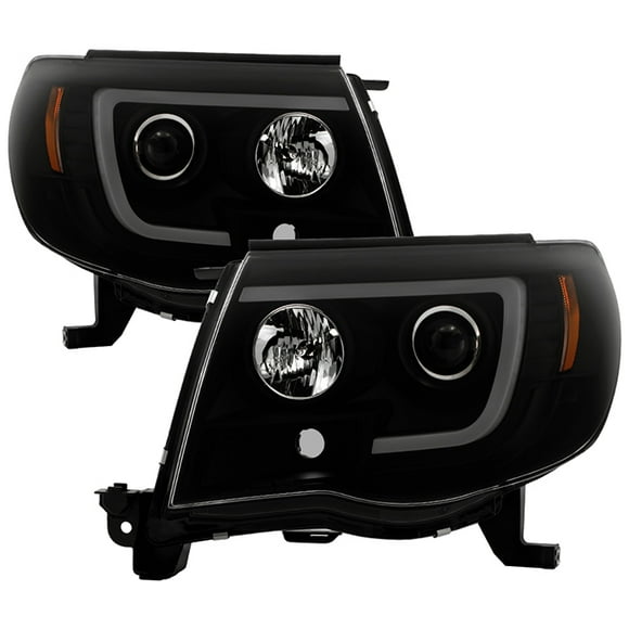 Spyder Automotive Headlight Assembly 5085771 Signature Series; Projector Beam With Daytime Running Light; H1 Halogen High Beam/H1 Halogen Low Beam Bulb; White Daytime Running Light; Smoke Lens