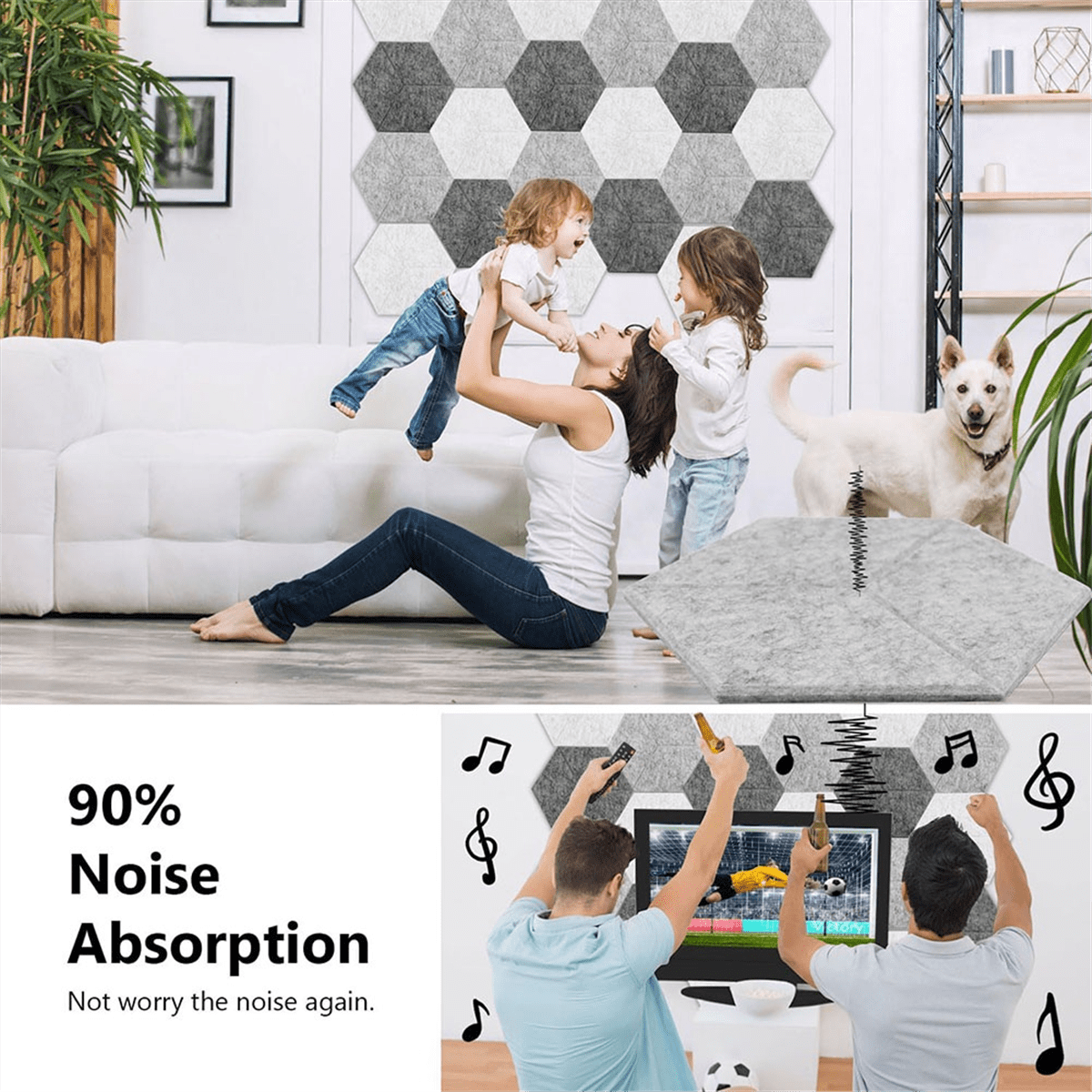 Acoustic Panels with Self-Adhesive, Sound Proof Foam Panels,Gray