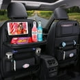 thumbnail image 6 of Car Backseat Organizer  with Foldable Table Tray, PU Leather Multi-Pocket Backseat Car Organizer with Tablet Holder Travel Accessories, 6 of 6