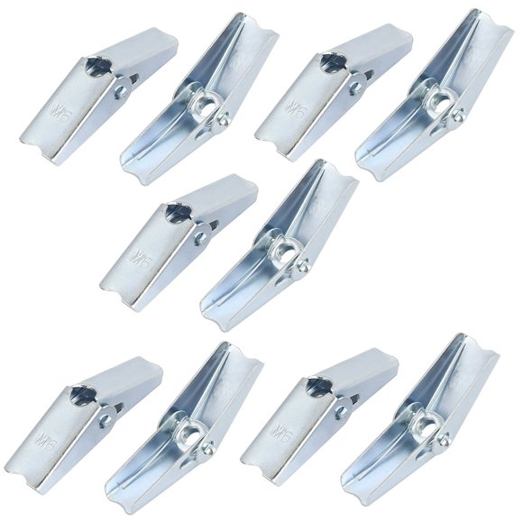 Unique Bargains M6 Dia Female Thread Spring Loaded Hollow Wall Anchor Toggle Wing Nut 10pcs