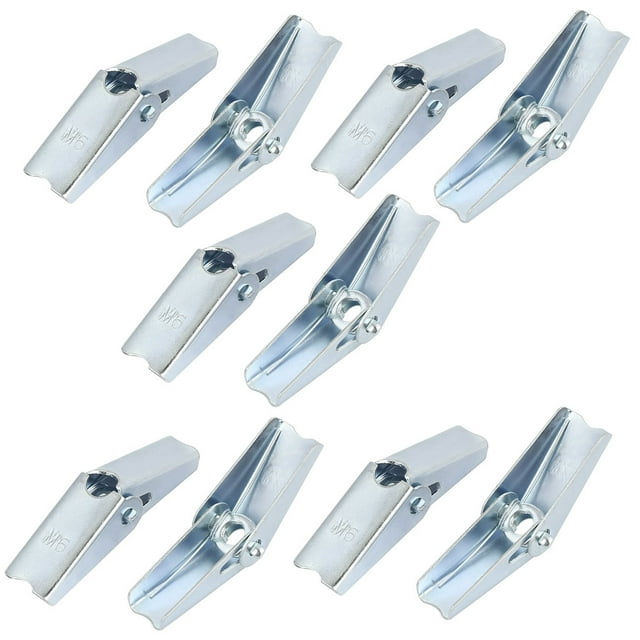 Unique Bargains M6 Dia Female Thread Spring Loaded Hollow Wall Anchor Toggle Wing Nut 10pcs