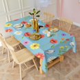 thumbnail image 3 of Pioneer Flower Floral Print Pattern Rectangle Tablecloth 60"x120", Waterproof Polyester Table Cloth, Wipeable Spillproof for Dining Camping Indoor Outdoor, 3 of 6