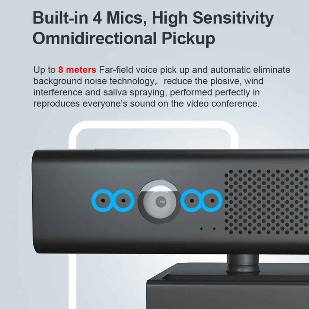 Yammee 1080P Webcam 3-in-1 Mic Speaker Camera Plug&for play for Computer Laptop Desktop