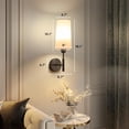 thumbnail image 2 of Wall Sconces Set of 2, Battery Operated Wall Sconce with Remote Control, Wireless Wall LIghts Dimmable Wall Lamp with White Fabric Shade, Not Hardwired Wall Light Fixture For Bedroom, Bulb Included, 2 of 8