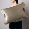 thumbnail image 4 of Ongmies Pillow Case Clearance Solid Color Faux Silk Pillowcase Silk No Zipper Envelope Pillow Pillow Cover Room Decor on Sale F, 4 of 7