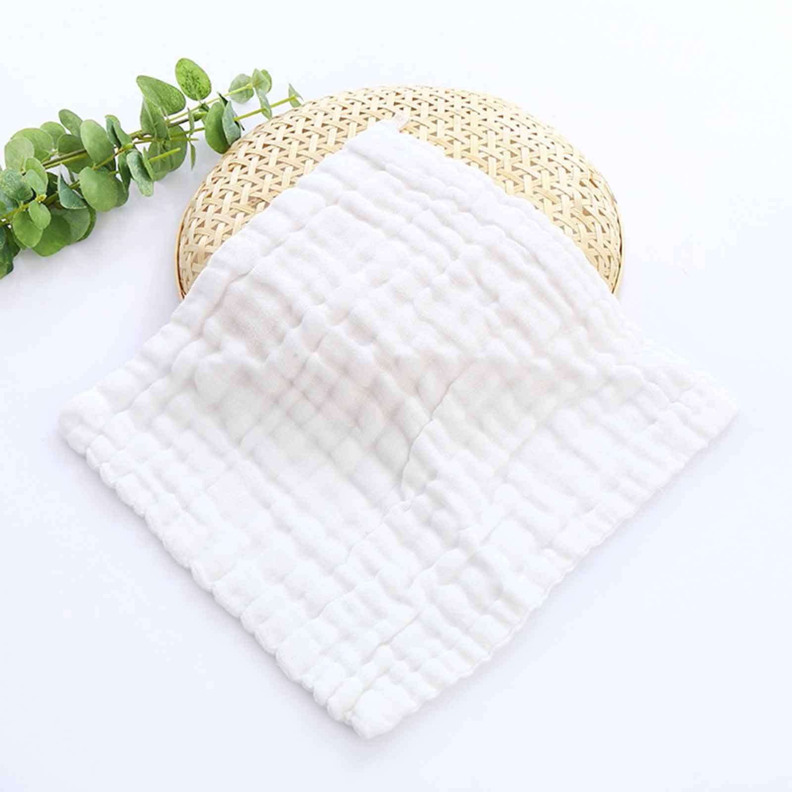 10 Pack Baby Muslin Washcloths - Ultra Soft 6-Layer Organic Cotton Face Towels for Newborns, Gentle Absorbent Wipes for Delicate Skin, Baby Shower Gift & Registry Essential