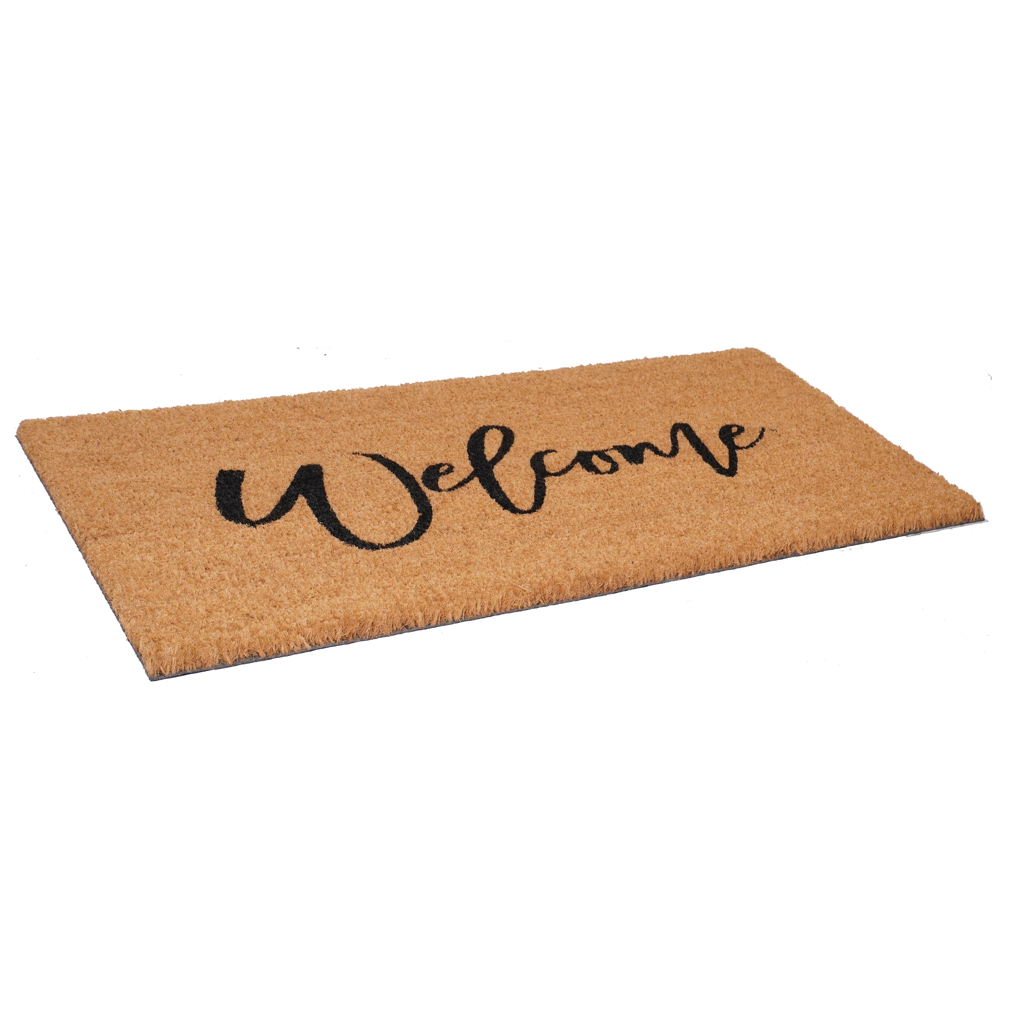 Calloway Mills 108421729 17 x 29 in. Cursive Welcome Doormat - Natural & Black
