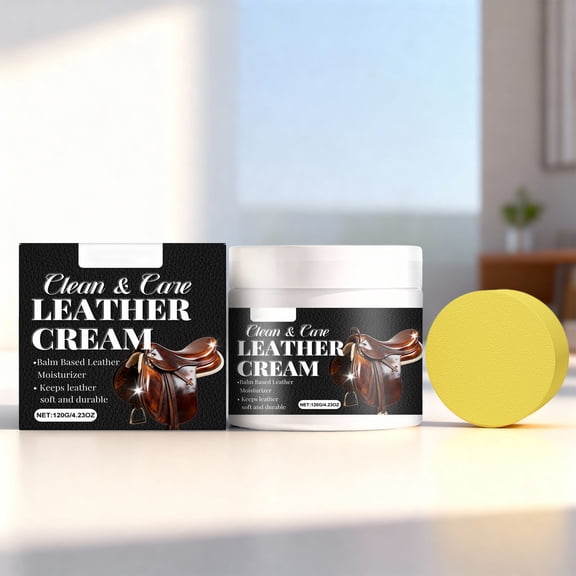 syligr Leather Cleaner and Protector Cream, All-in-One Conditioning Formula for Synthetic and Genuine Leather, Gentle Cleaning Paste for Furniture Apparel and Accessories, Prevents Cracking Drying