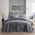 thumbnail image 2 of Ameha Pack of 2 Leaf Embossed Reversible 2 Quilt Set with 4 Pillow Shams Ultra Soft Microfiber Bedding Set Queen Grey, 2 of 8