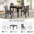 thumbnail image 2 of Aukfa 5-Piece Dining Table Set for 4, Modern Table and 4 Upholstered Chairs with Padded Seats and Backrests for Home, Apartment, Gray, 2 of 8