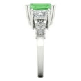 thumbnail image 3 of 4.27 ct Emerald Cut Simulated Green Diamond 3 Stone 18K White Gold Womens Engagement Ring, 3 of 5