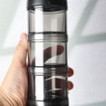 thumbnail image 4 of ziyahi Protein Three Layer Funnel Powder Container Storage Box Keychain for Storage Food - Grade for Gym Exercise and Transparent Black, 4 of 6