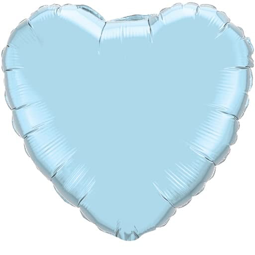 Globo de foil Qualatex corazón azul claro perlado de 18"