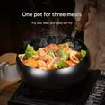 thumbnail image 4 of Jinswhdre Cast Iron Skillet, Jinswhdre Wok, Jinswhdre Cast Iron Pan, Hand-Forged Non Stick Iron Wok with Lid, Uncoated Iron Pan, Woks & Stir-Fry Pans Nonstick (A-Wood Lid, 11in/28cm), 4 of 9