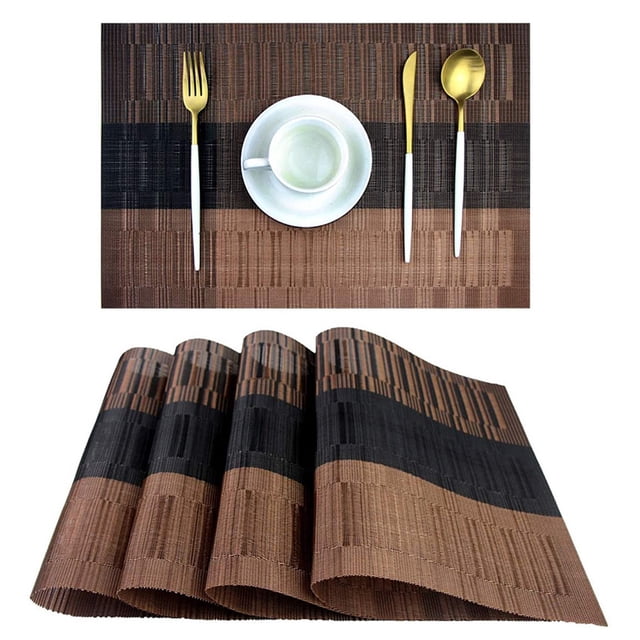 Mantel individual, mantel individual de mesa duradero, mantel individual de cocina de vinilo tejido lavable