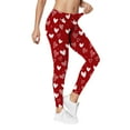 thumbnail image 4 of BLTIBY Women's Valentine's Day Yoga Pants High Waist Printed Tummy Control Leggings Workout Tight Athletic Trousers with Pockets Red L, 4 of 5