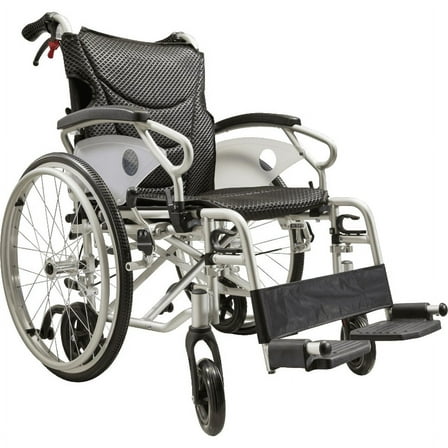 Aluminum Alloy Multi-Function Wheelchair - Unique 6-Wheel Design, Self-Use & Companion Mode, Lightweight Foldable - Foggy Silver
