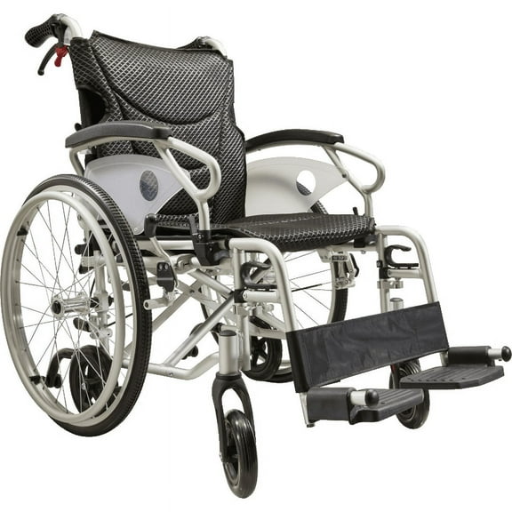Aluminum Alloy Multi-Function Wheelchair - Unique 6-Wheel Design, Self-Use & Companion Mode, Lightweight Foldable - Foggy Silver