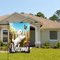 thumbnail image 2 of Amhnf Welcome White Dog Garden Flag With Butterfly And Flowers For Home Outdoor Garden Yard Decor 12x18 inch, 2 of 5