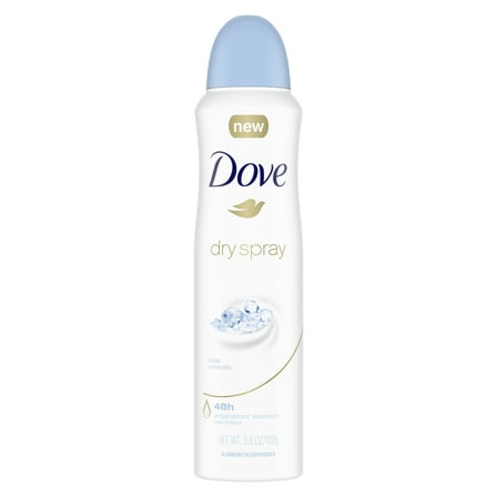 Dove Dry Spray Antiperspirant Deodorant For Women Clear Minerals 3.8 oz