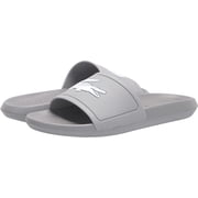 Lacoste Mens Croco Slide Sandal 10 Gray/White