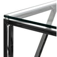 thumbnail image 6 of Modern Square End Side Table, Tempered Glass Top Metal Coffee Table, Silver, 6 of 7