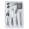 thumbnail image 4 of Utensil Organizer for Drawer and Kitchen, Plastic White, Classic Narrow and Practical Cutlery Tray and Organizer - by Osnell USA, 4 of 5